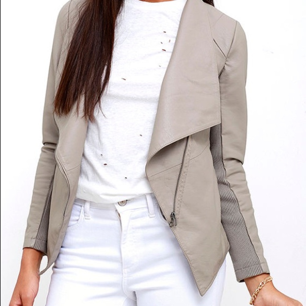 BB Dakota Taupe Asymmetrical Jacket